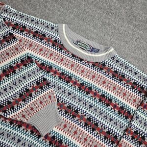 McGREGOR Knit Sweater L VTG Multicolor Crewneck Pattern